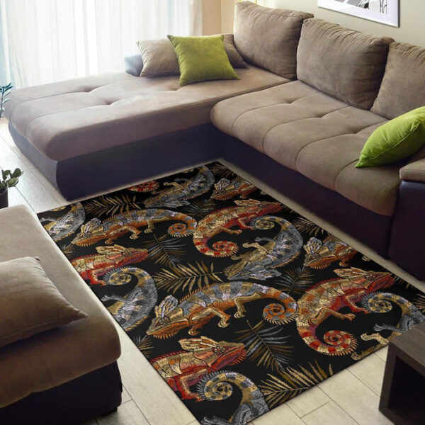 Chameleon Print Pattern Sillvela Area Rug