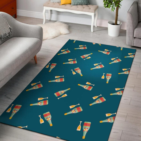 Champagne Print Pattern Sillvela Area Rug