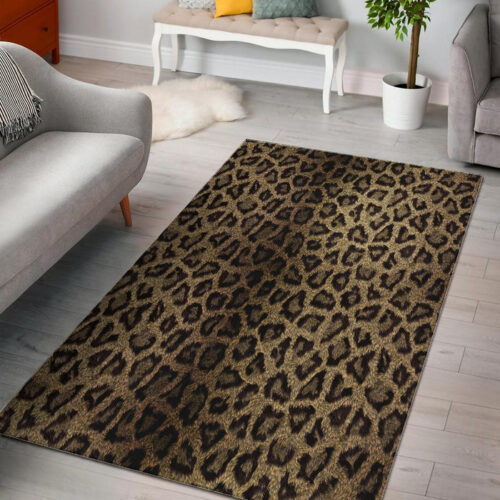 Cheetah Leopard Pattern Print Sillvela Area Rug