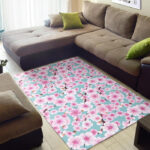 Cherry Blossom Sakura Blue Sillvela Area Rug