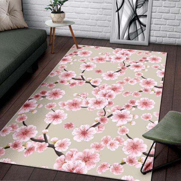 Cherry Blossom Sakura Sillvela Area Rug