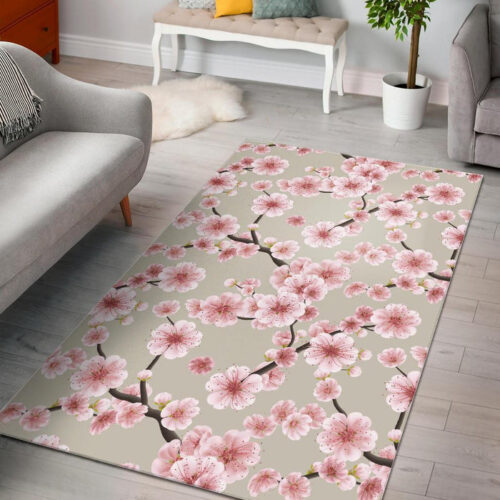 Cherry Blossom Sakura Sillvela Area Rug