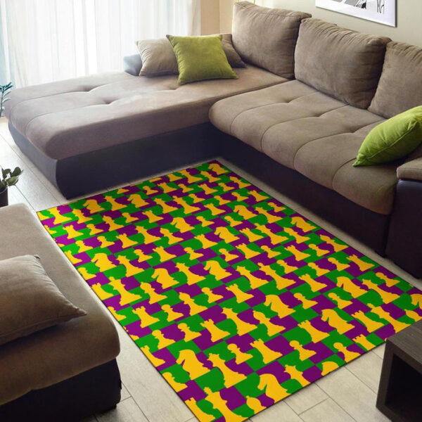Chess Color Pattern Print Sillvela Area Rug