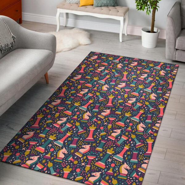 Chess Colorful Pattern Print Sillvela Area Rug
