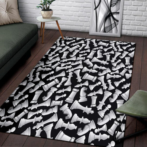 Chess Pattern Print Sillvela Area Rug