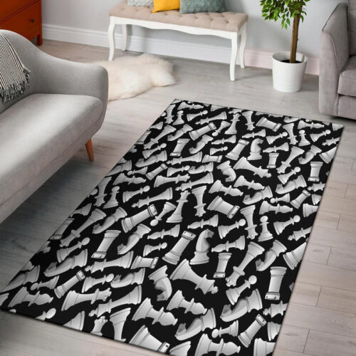 Chess Pattern Print Sillvela Area Rug