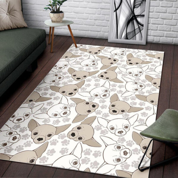 Chihuahua Pattern Print Sillvela Area Rug