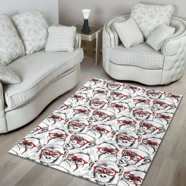 Chimp Monkey Pattern Print Sillvela Area Rug
