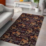 Chinese Floral Dragon Pattern Print Sillvela Area Rug