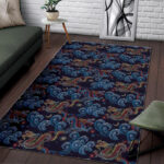 Chinese Wave Dragon Pattern Print Sillvela Area Rug