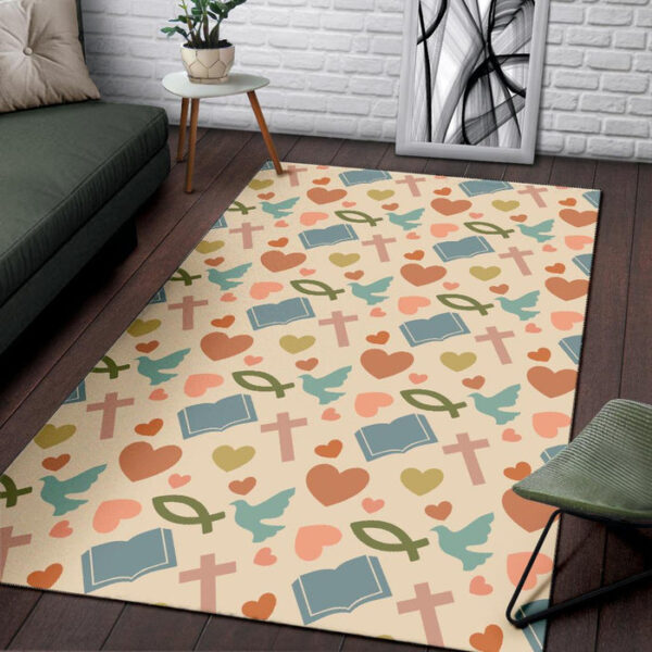 Christian Bible Pattern Print Sillvela Area Rug