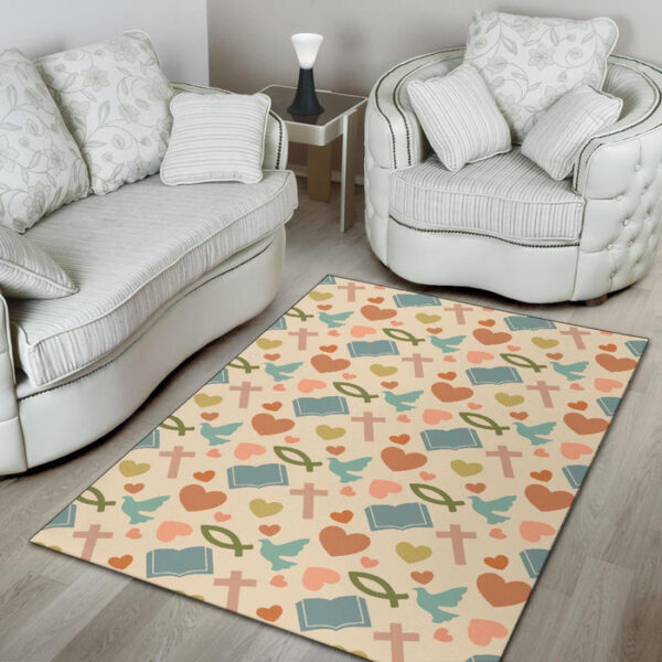 Christian Bible Pattern Print Sillvela Area Rug