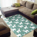 Christmas Reindeer Pattern Print Sillvela Area Rug