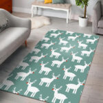 Christmas Reindeer Pattern Print Sillvela Area Rug