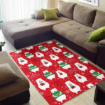 Christmas Teddy Bear Pattern Print Sillvela Area Rug