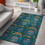 Circus Amusement Park Pattern Print Sillvela Area Rug