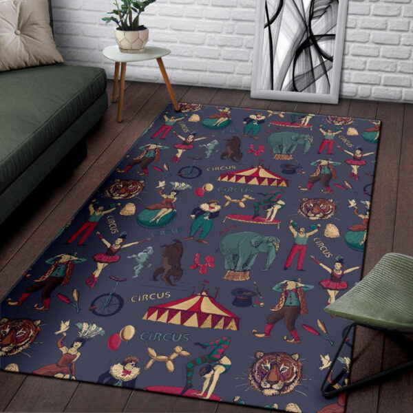 Circus Print Pattern Sillvela Area Rug