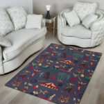 Circus Print Pattern Sillvela Area Rug