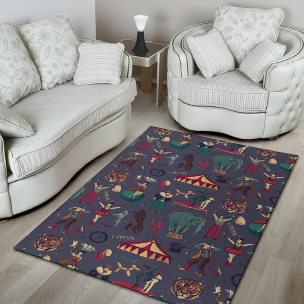 Circus Print Pattern Sillvela Area Rug