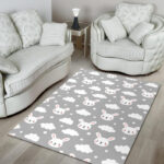 Cloud Bunny Rabbit Pattern Print Sillvela Area Rug