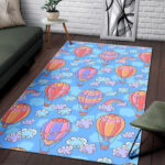 Cloud Hot Air Balloon Pattern Print Sillvela Area Rug