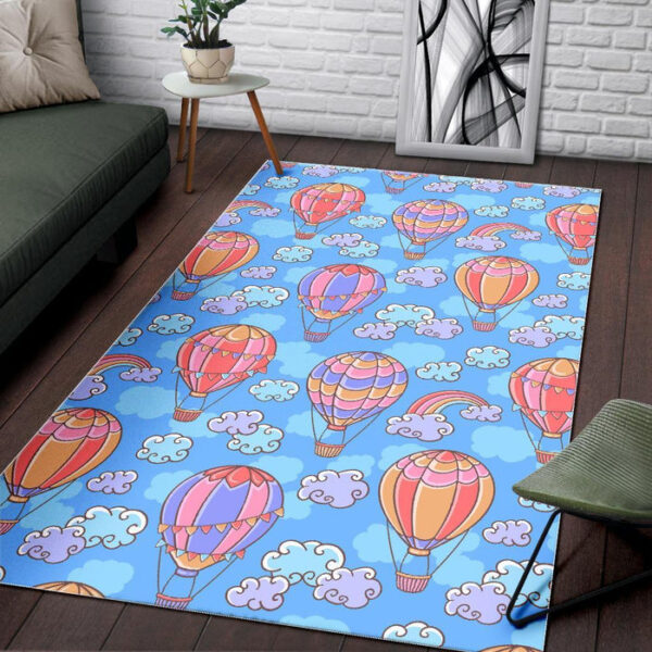 Cloud Hot Air Balloon Pattern Print Sillvela Area Rug