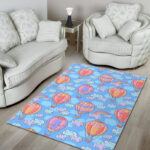 Cloud Hot Air Balloon Pattern Print Sillvela Area Rug