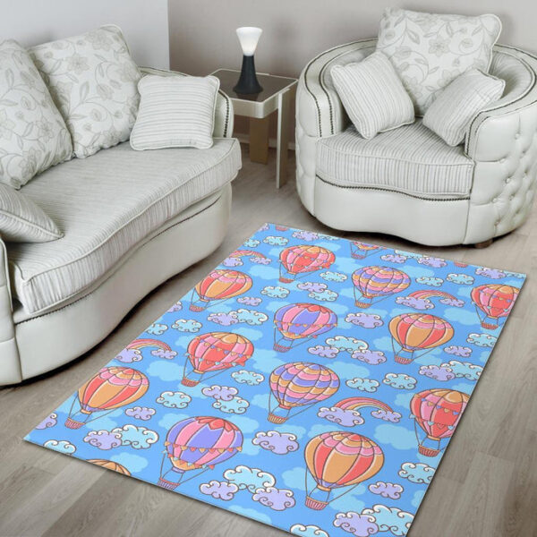 Cloud Hot Air Balloon Pattern Print Sillvela Area Rug