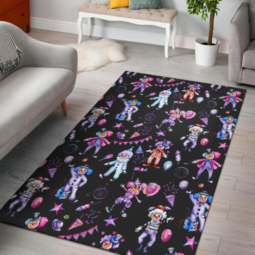 Clown Pattern Print Sillvela Area Rug