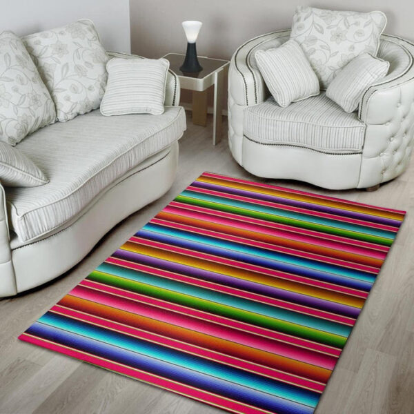 Coloful Mexican Baja Sillvela Area Rug