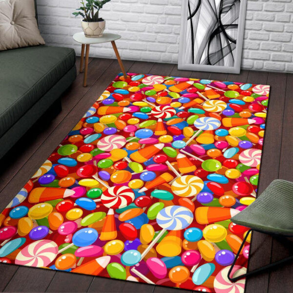 Colorful Candy Pattern Print Sillvela Area Rug