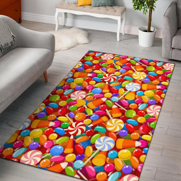Colorful Candy Pattern Print Sillvela Area Rug