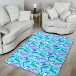 Colorful Dolphin Pattern Print Sillvela Area Rug