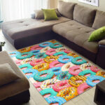 Colorful Donut Pattern Print Sillvela Area Rug