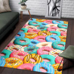 Colorful Donut Pattern Print Sillvela Area Rug