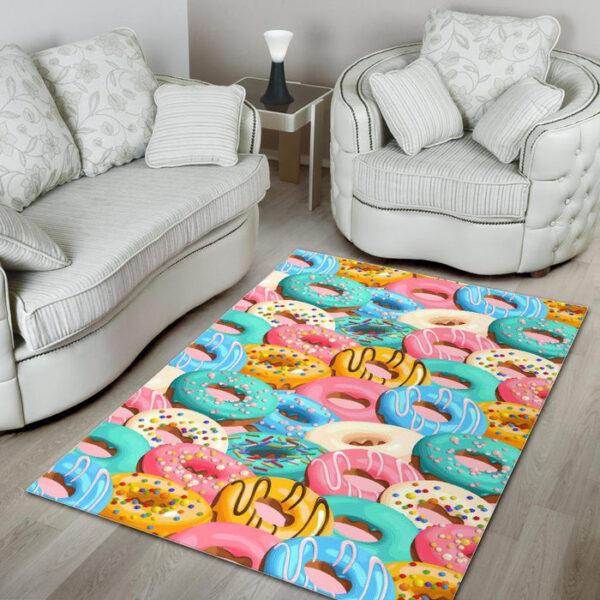 Colorful Donut Pattern Print Sillvela Area Rug
