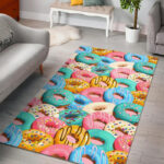 Colorful Donut Pattern Print Sillvela Area Rug