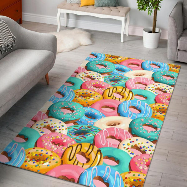 Colorful Donut Pattern Print Sillvela Area Rug