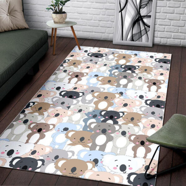 Colorful Koala Pattern Print Sillvela Area Rug