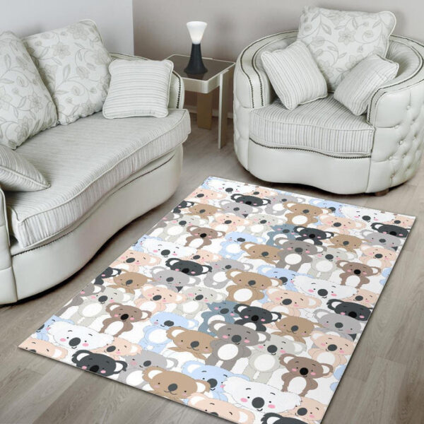 Colorful Koala Pattern Print Sillvela Area Rug