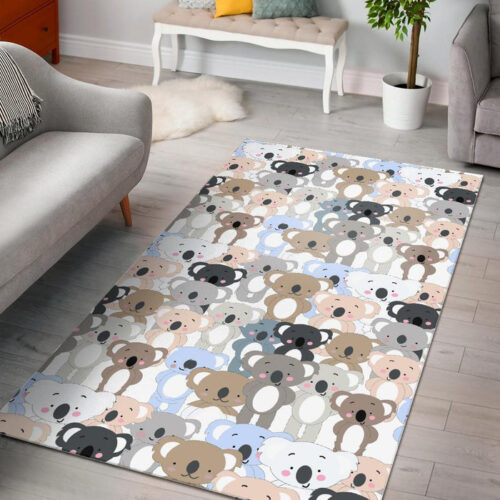 Colorful Koala Pattern Print Sillvela Area Rug