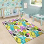 Colorful Mix Fruit Pineapple Hawaiian Print Sillvela Area Rug