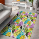 Colorful Mix Fruit Pineapple Hawaiian Print Sillvela Area Rug