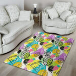 Colorful Mix Fruit Pineapple Hawaiian Print Sillvela Area Rug