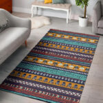 Colorful Neon Ethic Aztec Maya Print Sillvela Area Rug