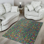 Colorful Neon Leopard Sillvela Area Rug