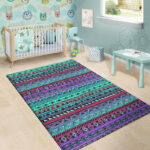 Colorful Neon Tribal Aztec Hand Drawn Sillvela Area Rug