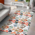 Colorul Fox Pattern Print Sillvela Area Rug