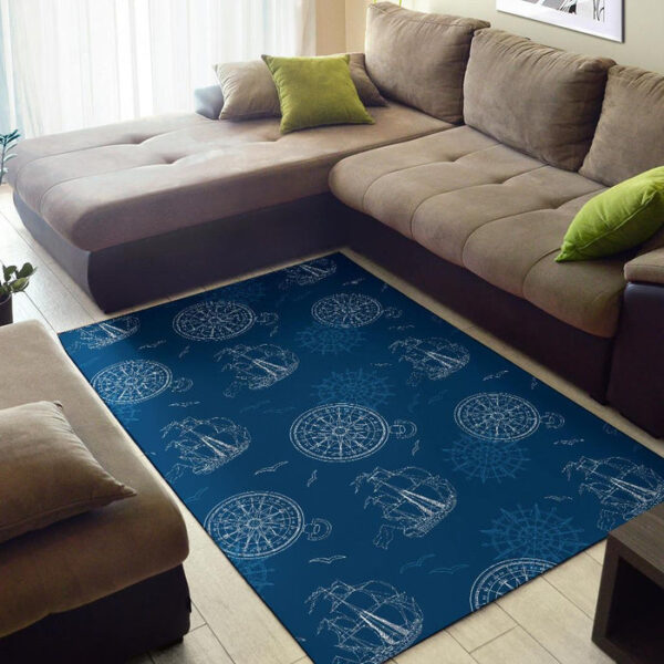 Compass Direction Pattern Print Sillvela Area Rug