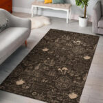 Compass Map Pattern Print Sillvela Area Rug